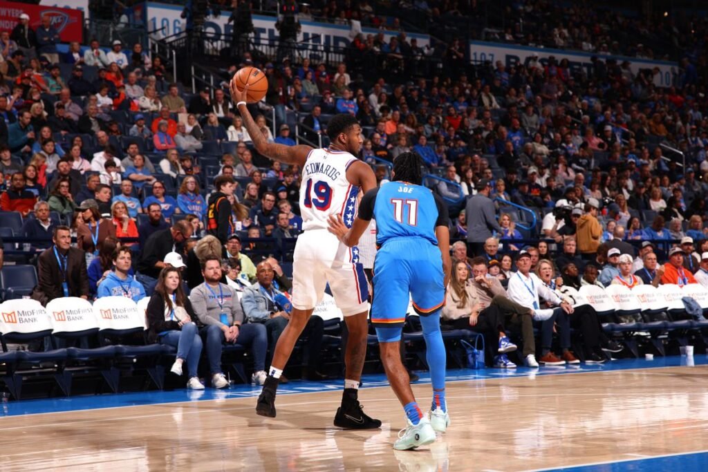 7人得分上双!雷霆轰24记三分轻取76人